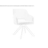 Fabric chair on trestles with armrests Lussac