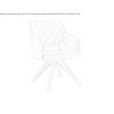 Leather trestle chair with armrests Lussac