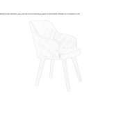 Leather chair with armrests Lussac