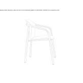 Steel and wood chair with armrests Flinders