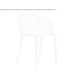 Steel and wood chair with armrests Cezac