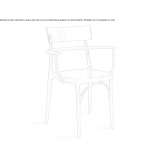 Polypropylene chair with armrests Kilquade