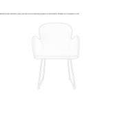 Fabric chair based on a sleigh with armrests Bannio