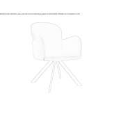 Fabric chair on trestles with armrests Bannio