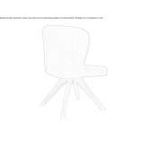 Upholstered leather trestle chair Sobreira