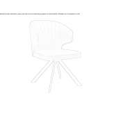 Upholstered leather trestle chair Sobreira