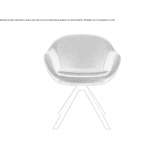 Fabric chair on trestles with armrests Attalens