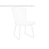 A chair upholstered in fabric with a sled base Quiaca