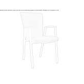 Chair upholstered in fabric with armrests Quiaca
