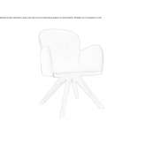 Leather trestle chair with armrests Bannio