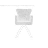 A fabric upholstered chair on trestles with armrests Lowville