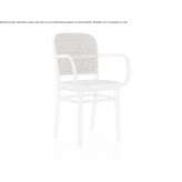 Beech wood and woven cane chair with armrests Gohlis