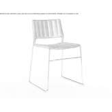 A chair upholstered in fabric with a sled base Caresana