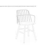 Steel and wood chair with armrests Cavriana
