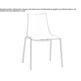 Technopolymer chair, stackable Arari
