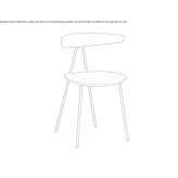 Wooden chair with a steel structure Leura