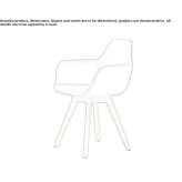 Chair with fabric shell and ash base Boka