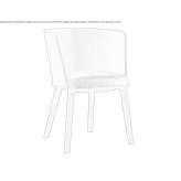 Wooden chair with integrated cushion Loupian