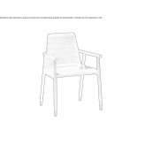 Upholstered leather chair with armrests Koropi