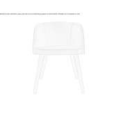 Leather or fabric chair with armrests and wooden legs Yvetot