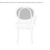 Wooden chair with armrest and mesh backrest Meraux