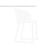 Chair on a sled base made of steel and wood with armrests Cezac