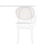 Wooden chair with Viennese straw backrest and one armrest Meraux