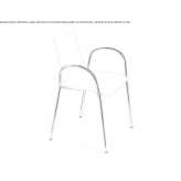 Technopolymer chair with armrests Arari