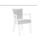 Chair upholstered in fabric with armrests Condino