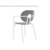Steel chair with armrests and integrated cushion Ceauru