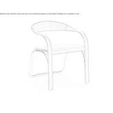 Tanned leather chair with armrests Obryte