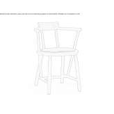 Solid wood chair with armrests and integrated cushion Westby