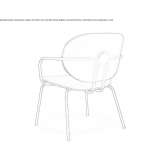 Leather chair with armrests and integrated cushion Ceauru