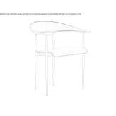 Tanned leather chair with armrests Petrele