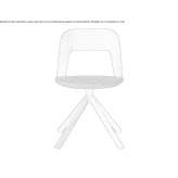 Swivel chair upholstered in fabric Toury