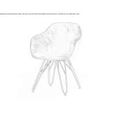 Upholstered chair with removable cover and armrests Pigna