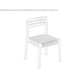 Stackable chair with wooden structure and paper rope seat Unecha