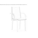 Tanned leather chair with armrests Morelos
