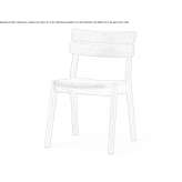 A wooden chair with an open backrest that can be stacked Moruya