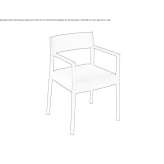 Fabric chair with armrests Unecha