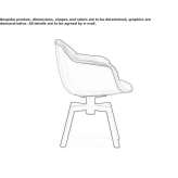 Upholstered trestle chair with armrests Pigna