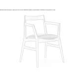 Chair with armrests and integrated cushion Kotun