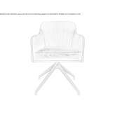 Swivel chair on trestles with armrests Cuendo