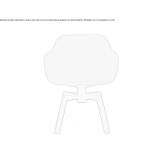 Upholstered trestle chair with armrests Pigna