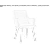 Chair upholstered in fabric with armrests Meudon