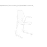 Stackable cantilever chair with armrests Arsk