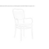 Upholstered beech chair with armrests Marciana