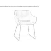 Upholstered leather chair based on a sled with armrests Frekhaug
