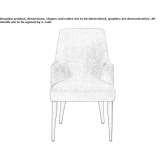 Velvet chair with armrests Mirabel