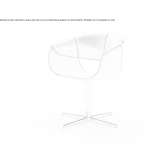 Leather chair with 4-star base with armrests Airth